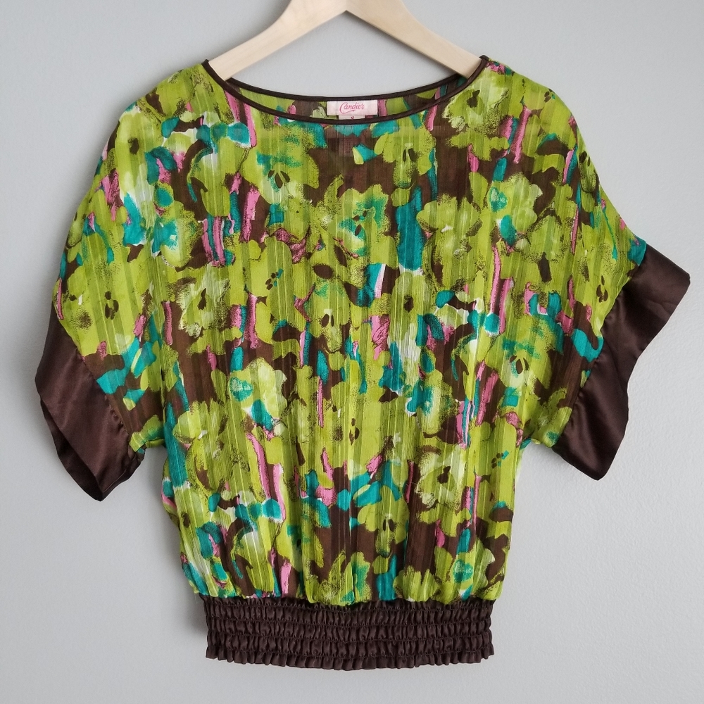 Floral Candie's Short Sleeve Blouse